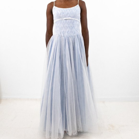 Vintage 90s 2 Cinderella Ball Gown Dress Blue - Picture 3 of 9